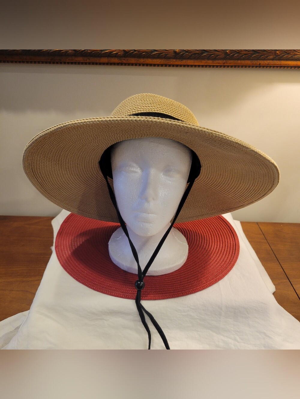 👒EUC~SOLAR ESCAPE Wide Brim Sun Hat with Chin Cord